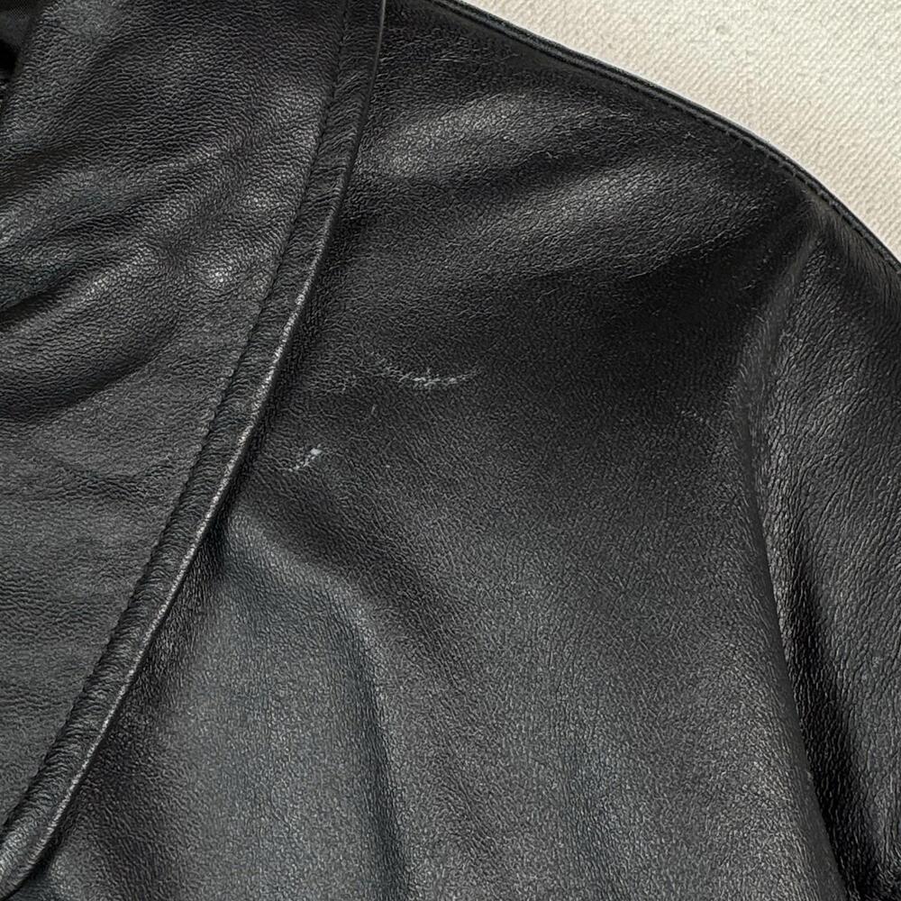 Trader Bay Leather Jacket Mens‎ Size XL Black Full Zip Heavyweight Flight Bomber - Picture 8 of 9